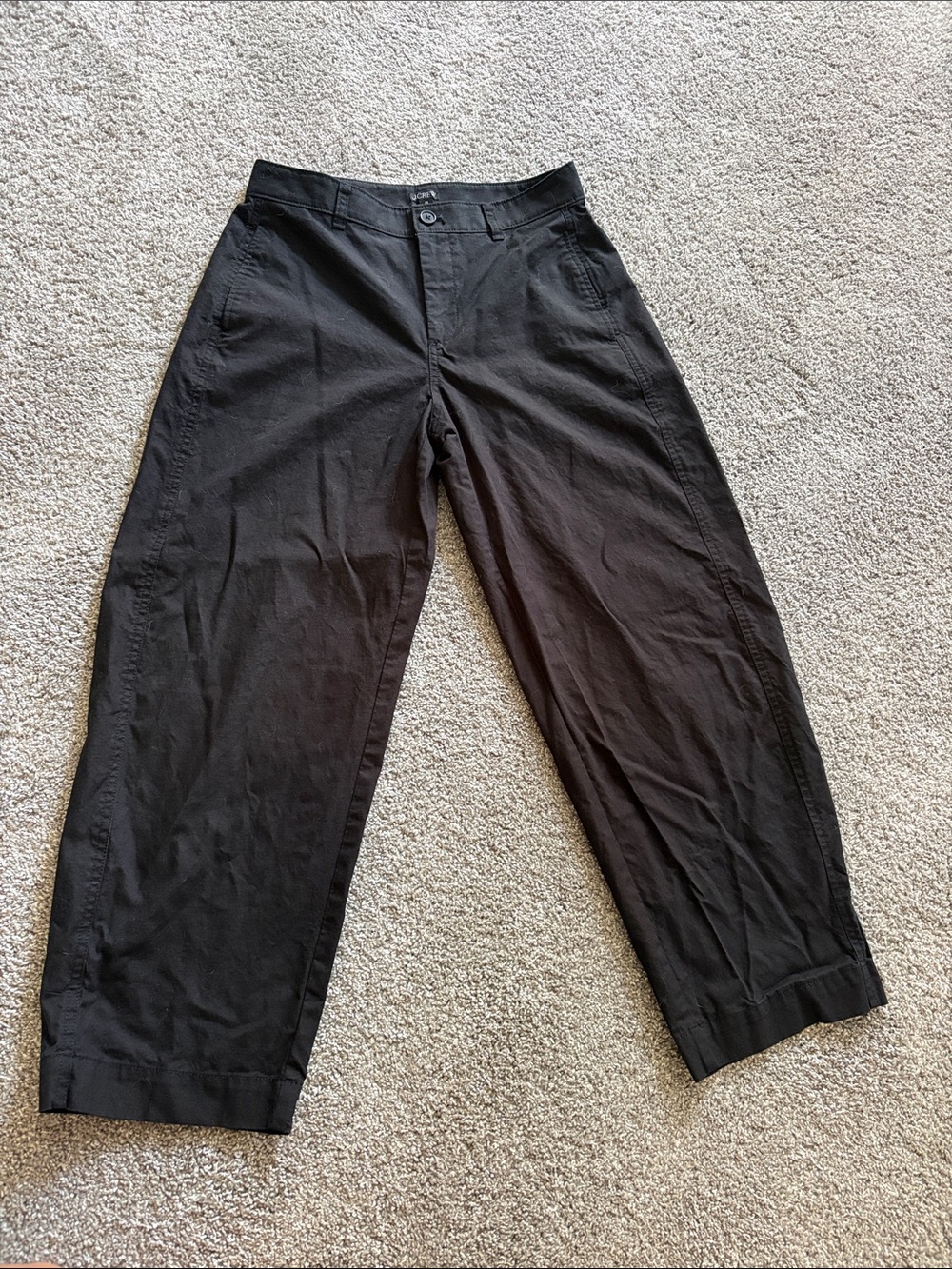 J. Crew Black Barrel Leg Chinos